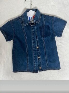 Bamboo Denim Short-Sleeve Jacket - Blue